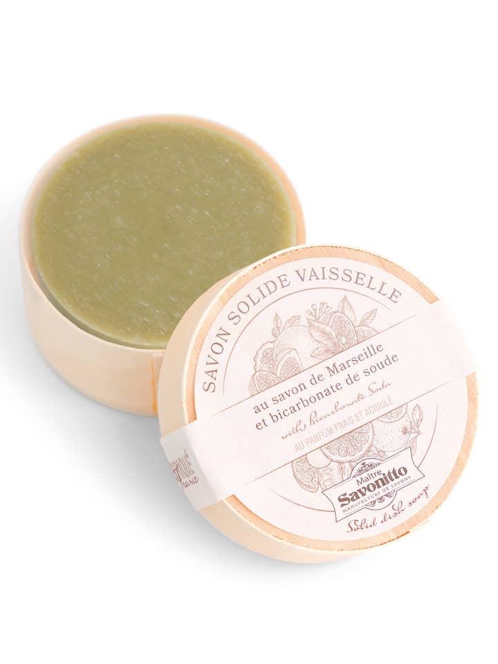 Savon à vaisselle Solid Marseille dans une boîte en bois pour la vente par La Belle France