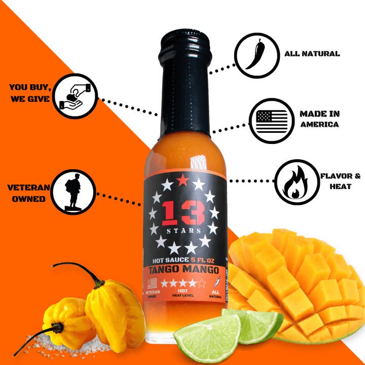 13 Stars Hot Sauce - Wholesale Hot sauce - Tango Mango - Hot Sauce (12-Pack)6