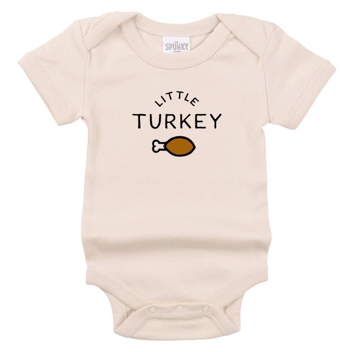 Little Turkey Thanksgiving Day Baby Romper Toddler TShirt for wholesale by Spunky Stork
