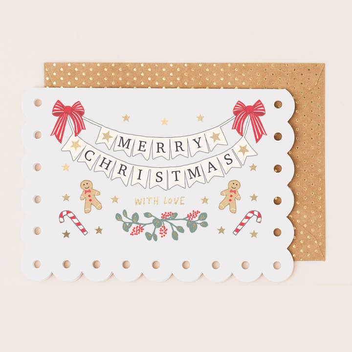 Cartão de Natal Banner de Natal com amor por atacado de Apple & Clover