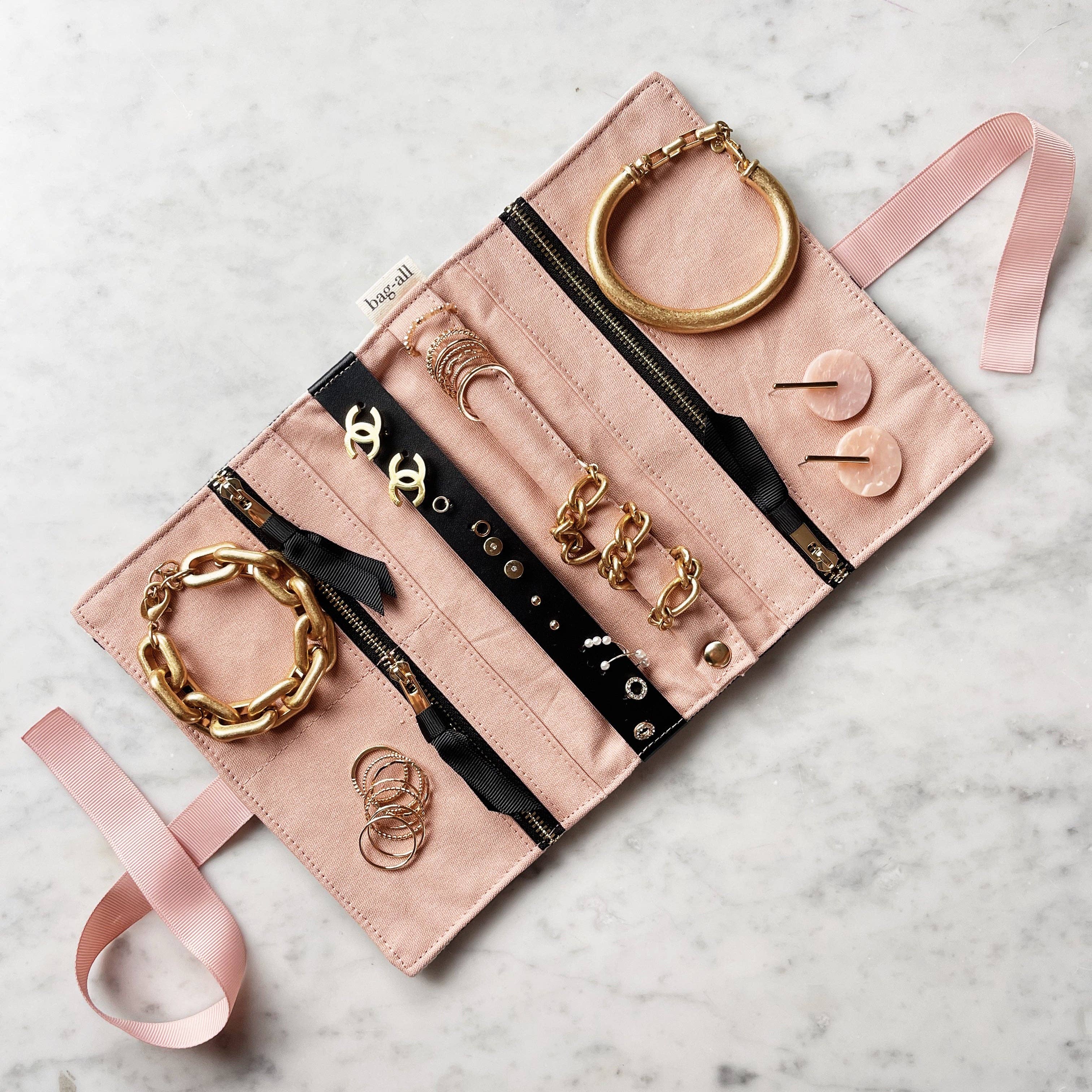 Bag-All - Venta al por mayor Joyero/organizador de joyas - Estuche para joyas Couture mediano con rayas2