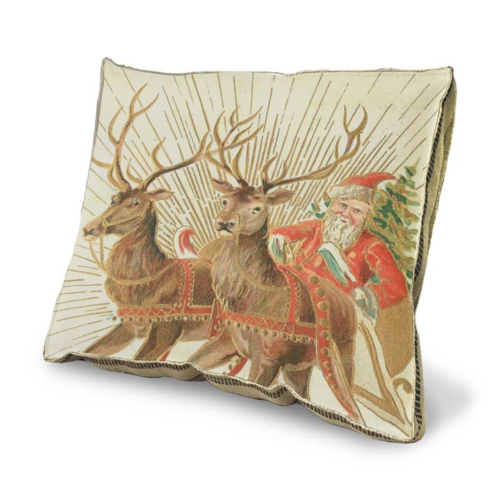 20" x 20" - Dekorativ pude - Julemand og slæde for engroshandel hos SPLASHWORKS