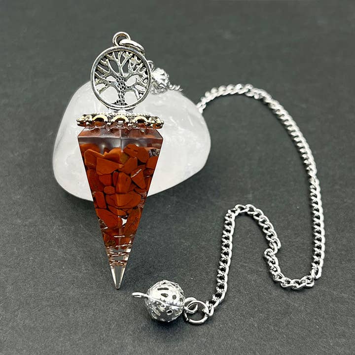 GemMeet - Wholesale Spirituele steen/kristal - Pendulum van de Levensboom van Rozenkwarts4