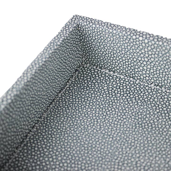 Signature Home Collection GmbH – Großhandel Deko-Tablett – Tablett rechteckig klein Kunstleder Rochen blau Organizer