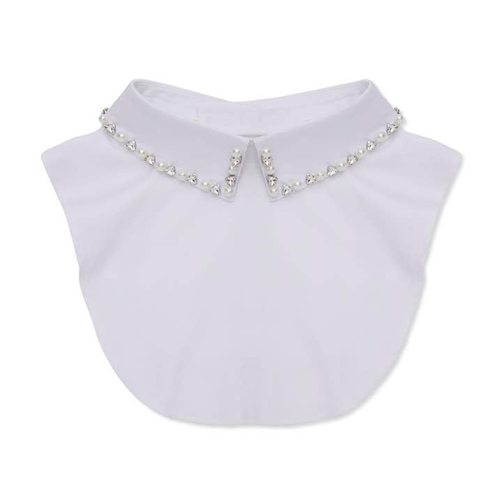 WHITE SILVER VICTORIA TRIANGLE CRYSTAL BOW TIE COLLAR for wholesale by Lele Sadoughi