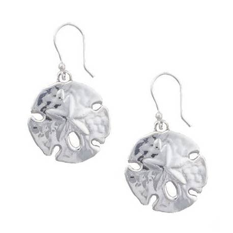 Sterling Silver Sand Dollar Drop Earrings for wholesale by Charles Albert Inc