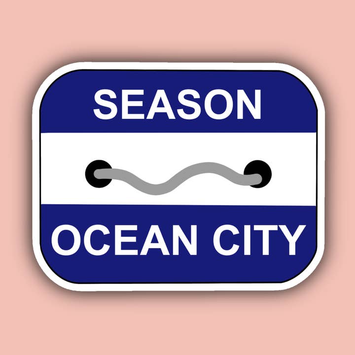 Ocean City NJ Beach Tag - 3" Waterproof Sticker for wholesale by Delmarva Stickers