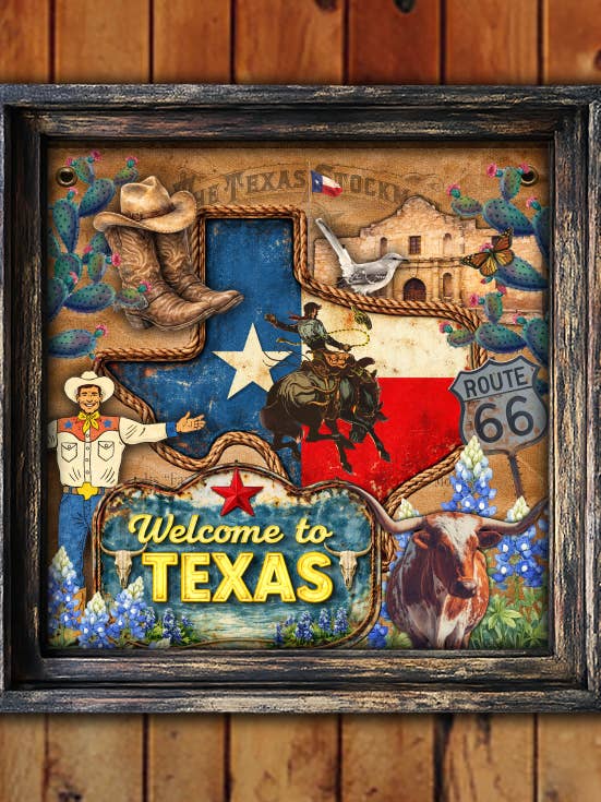 Welkom in Texas - 24" Vierkante Canvas voor wholesale door TroubleMaker Trading Company