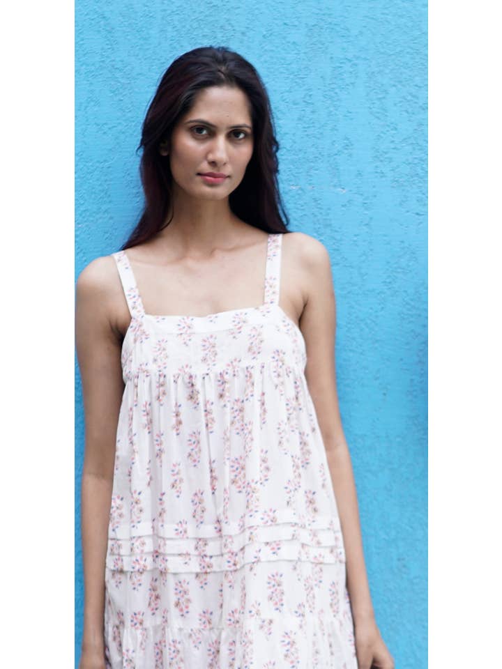 La Mandarine - Wholesale Dress - Women's - Maxi dress, floaty cotton summer tiered maxi dress