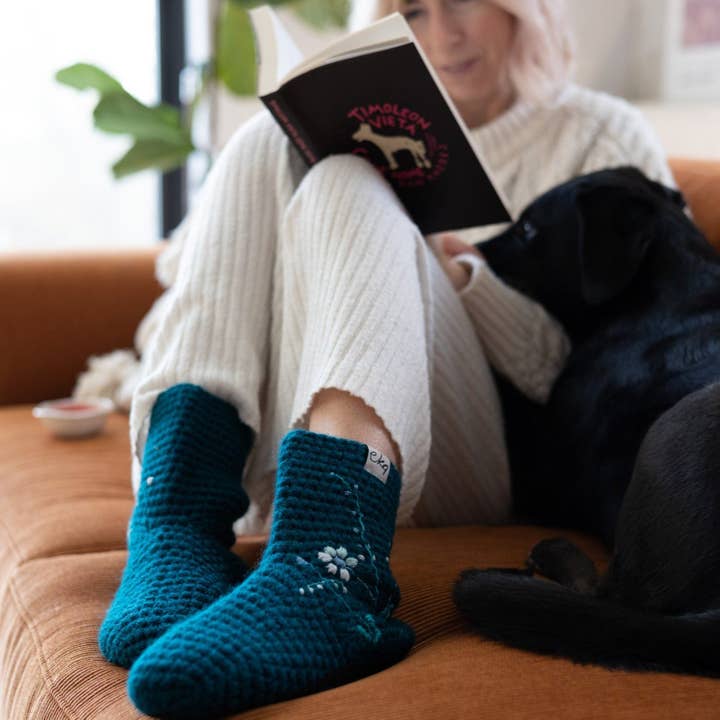 Hjemmesko med broderede blomster - Voksne for engroshandel hos EKA