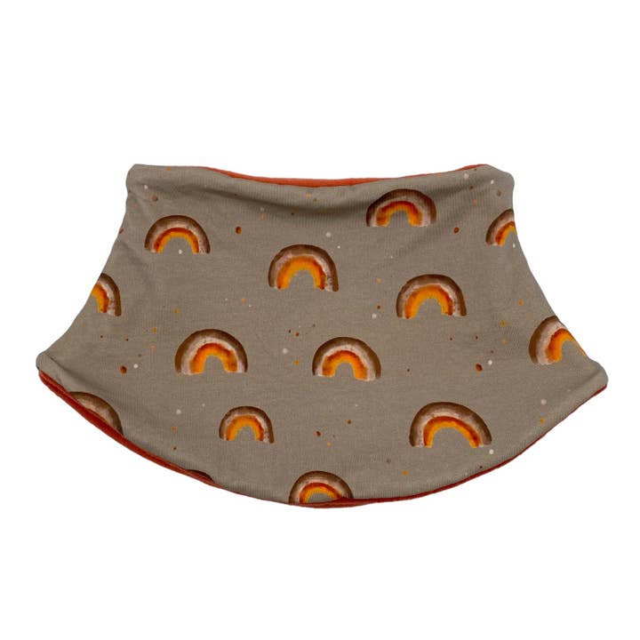 Adult Handmade Neck Warmer Rainbows Earth Tones for wholesale by Nina's Flying Needle