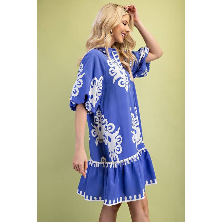STYLE USA - Wholesale Dress - Women's - Print Shirt Mini Dress