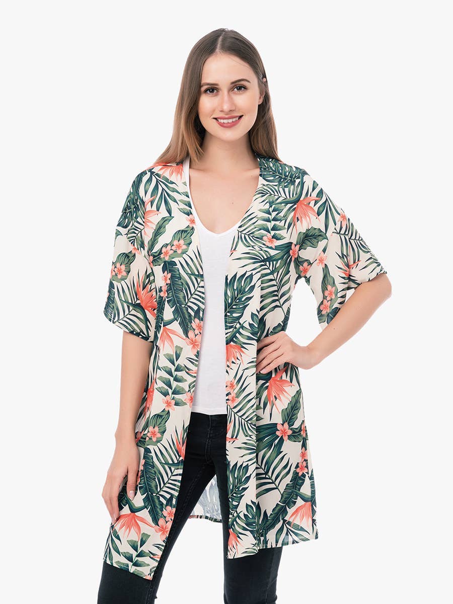 Jen & Co. - Vendita all'ingrosso Kimono - Donna - KM1036 Kimono Venice manica corta2