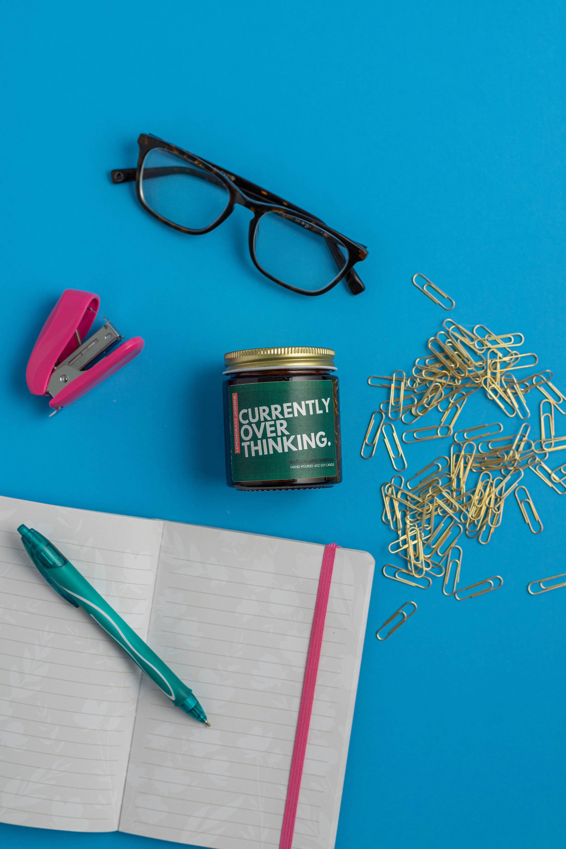 NaturalAnnie Essentials - Wholesale Jar/Filled Candle - [LEMONGRASS & JASMINE] Currently Overthinking Soy Candle 4oz2