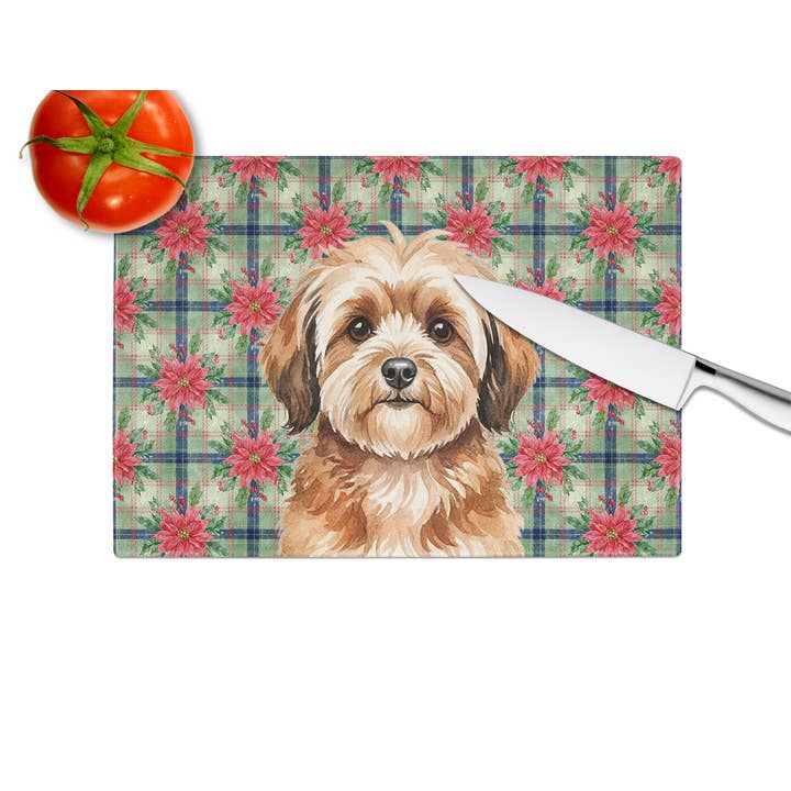 Caroline's Treasures - Wholesale Cutting Board - Sable Havanese Christmas PoinsettIas Cutting Board WDK86692