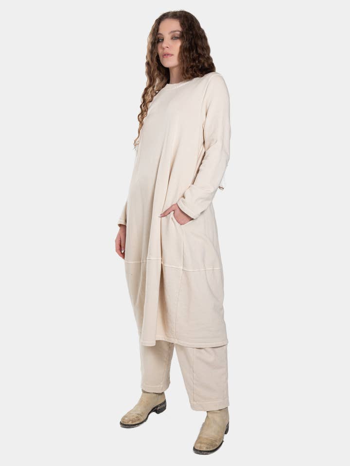 Baci & Amici Fashion - US Continental - Wholesale Dress - Women's - Knit Collar Midi Sweatshirt Dress4