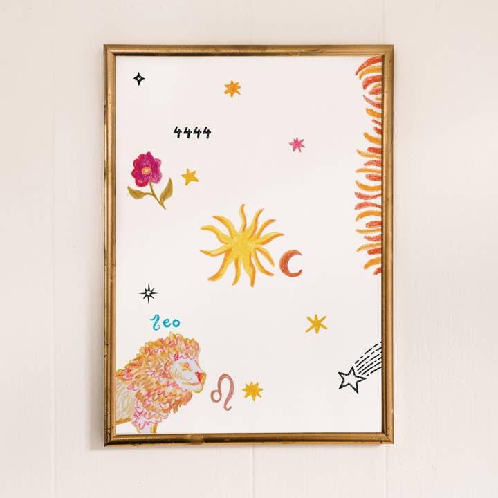 Leo konsttryck, stjärntecken väggkonst för wholesale av Freya Niamh