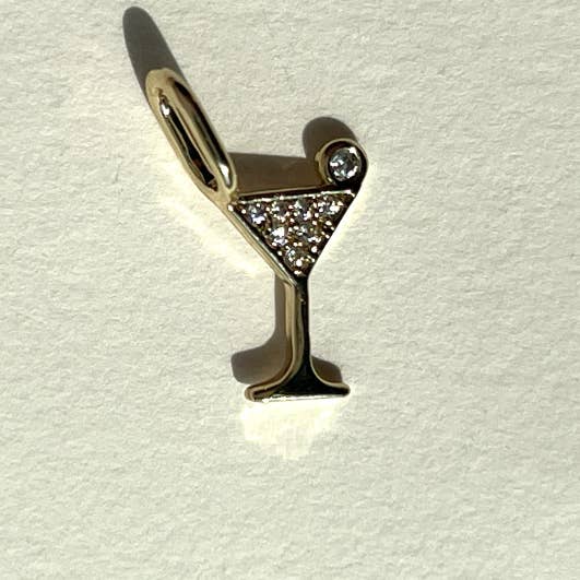 The Sis Kiss - Wholesale Individual Charm/Pendant - Martini Charm