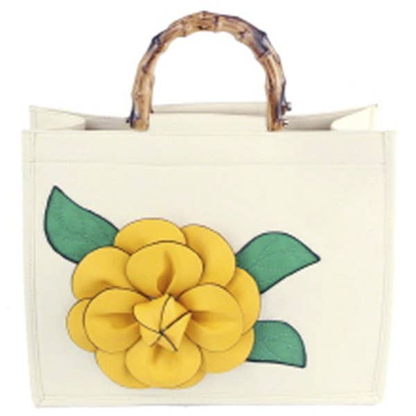 Shop Neighbors - Vente Sac à main avec poignée sur le dessus – femme - SAC À POIGNÉE EN BOIS À FLEURS TENDANCE0