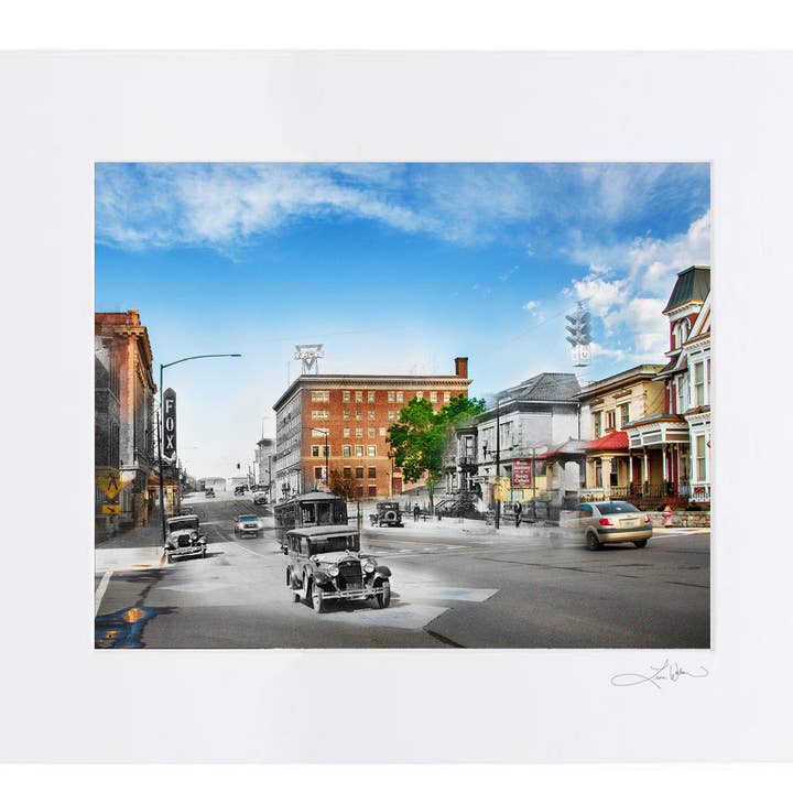 YMCA, Motherlode and Fox Theatres - Matted Print for wholesale by Time Travel Art