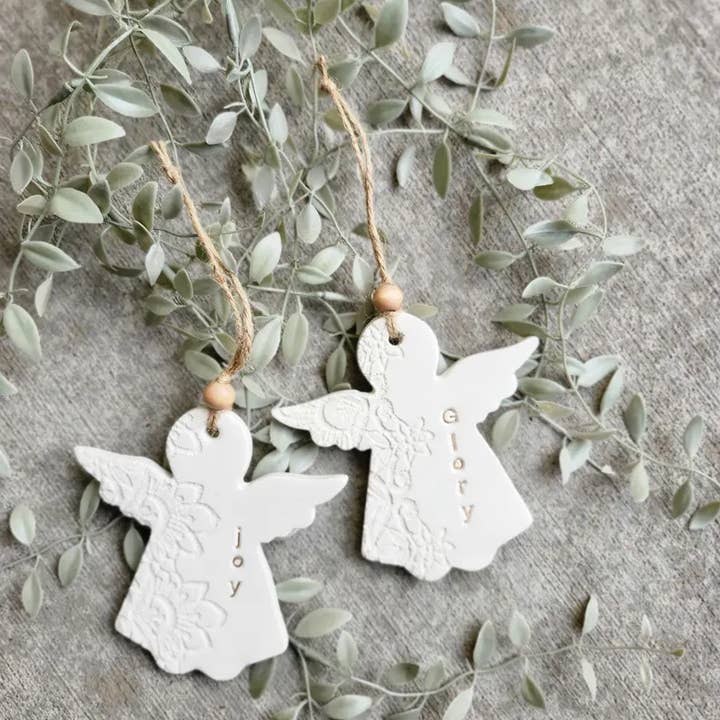 All the Things MN - Wholesale Ornament - Handmade Clay Angel Ornament: Personalized Christmas Decor0