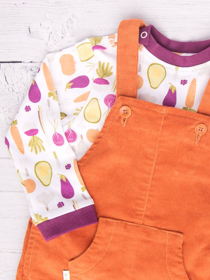 Vegetable Print 100% Organic Cotton Long Sleeve T-shirt for wholesale by JuJuni