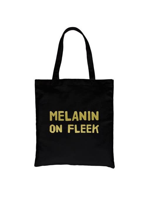 Melanin On Fleek Gold Vinyl Canvas Bag for wholesale by 365 In Love