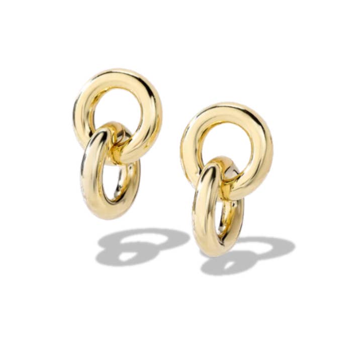 Full Herizon - Wholesale Hoop Earrings - 14k Gold-Plated Linked Hoops
