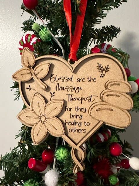 Massage Therapist Ornament - Simple and yet elegant for wholesale by Ladybug Jane Gifts