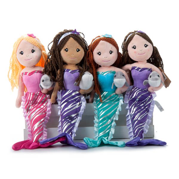 17 “(45 cm) Sereia Assorted w/Dolphin por atacado de The Petting Zoo