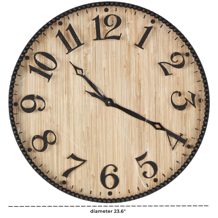 Deco Marché - Wholesale Wall Clock - Bohemian Light Brown Wood Wall Clock3