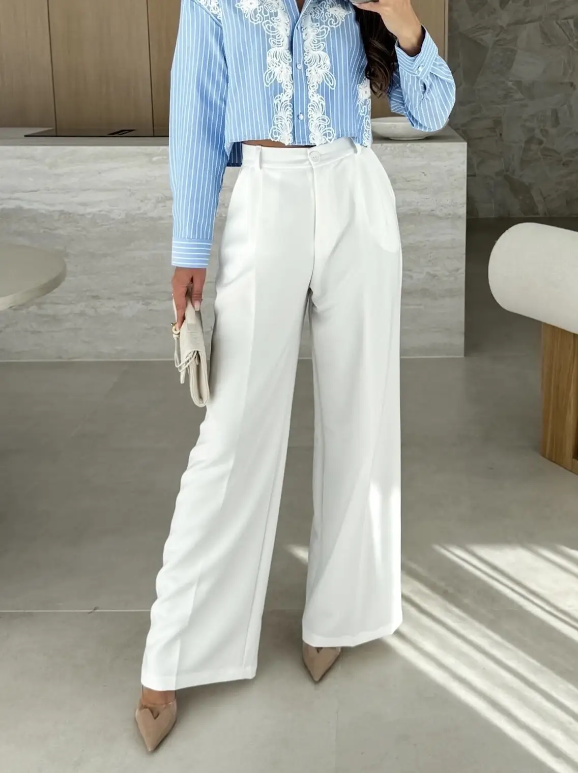 ESTEE BROWN – wholesale Pants – Women's – Solid color wide-leg pants - 7140-44