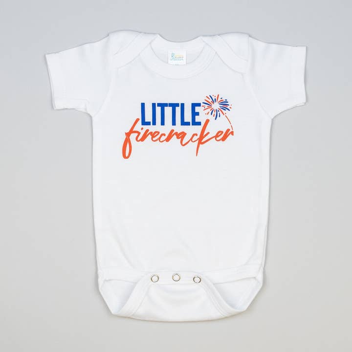 Little Firecracker Bodysuit | Baby 4th of July for wholesale by Cuddle Sleep Dream