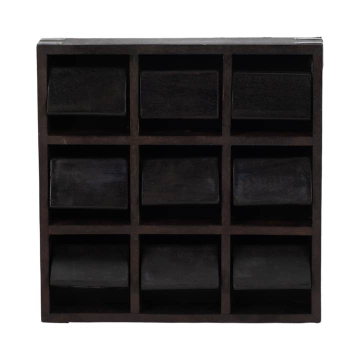 Sagebrook Home - Wholesale Board Game - Black 10x10 in. Wood Square Revolving Tic Tac Toe Game