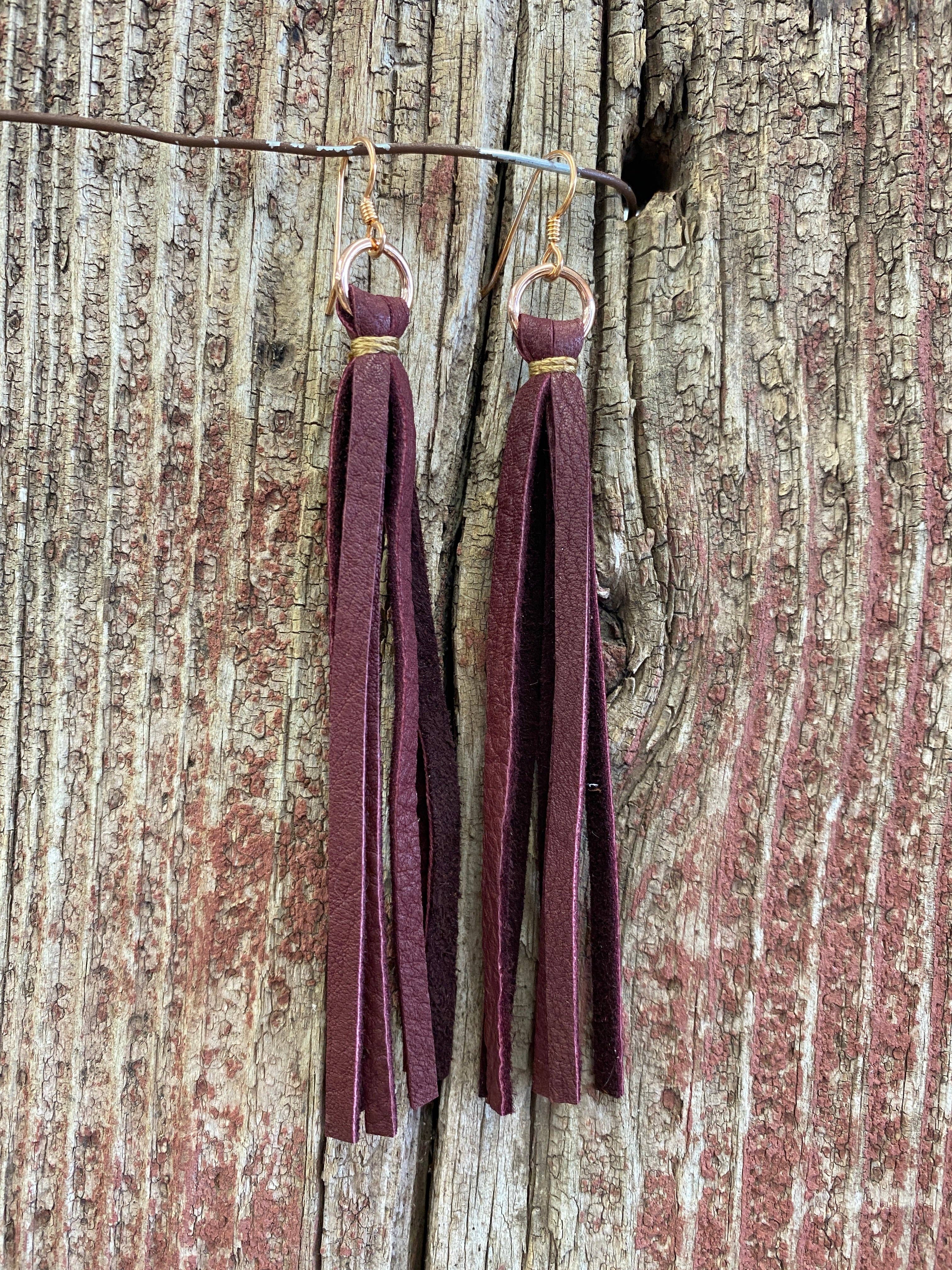 J.Forks Designs - Wholesale Tassel Earrings - 14112 Leather Tassel Earrings4
