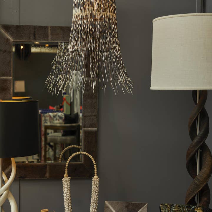 African Trading Partners - Wholesale Chandelier/Hanging Light - Porcupine Quill Cone Pendant4