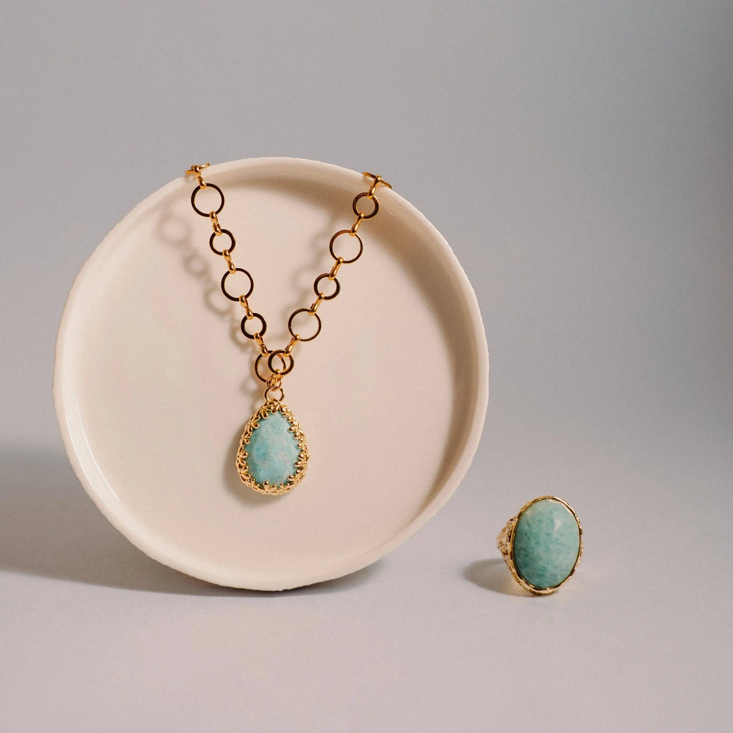 PHOEBE´S - Wholesale Jewelry Set - Collar de Piedra Verde, Colgante de Amazonita, Conjunto de Joyas0