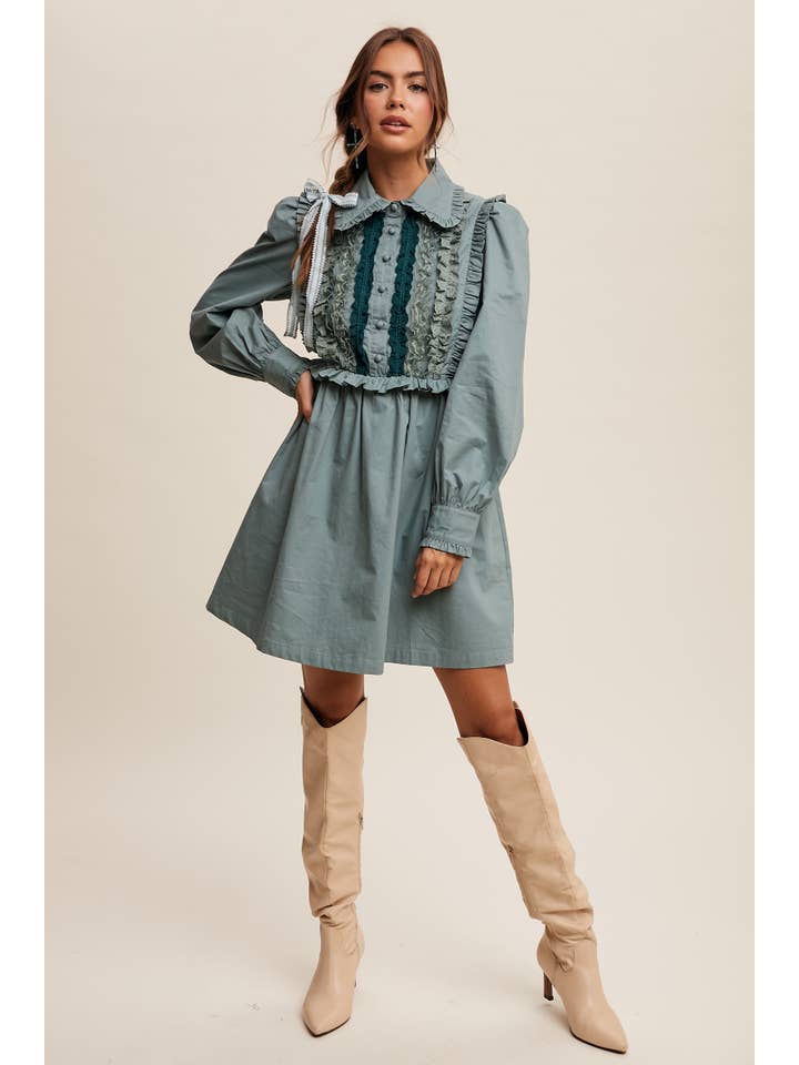 Listicle - Wholesale Dress – Women's - Floral Ruffle Mini Dress21