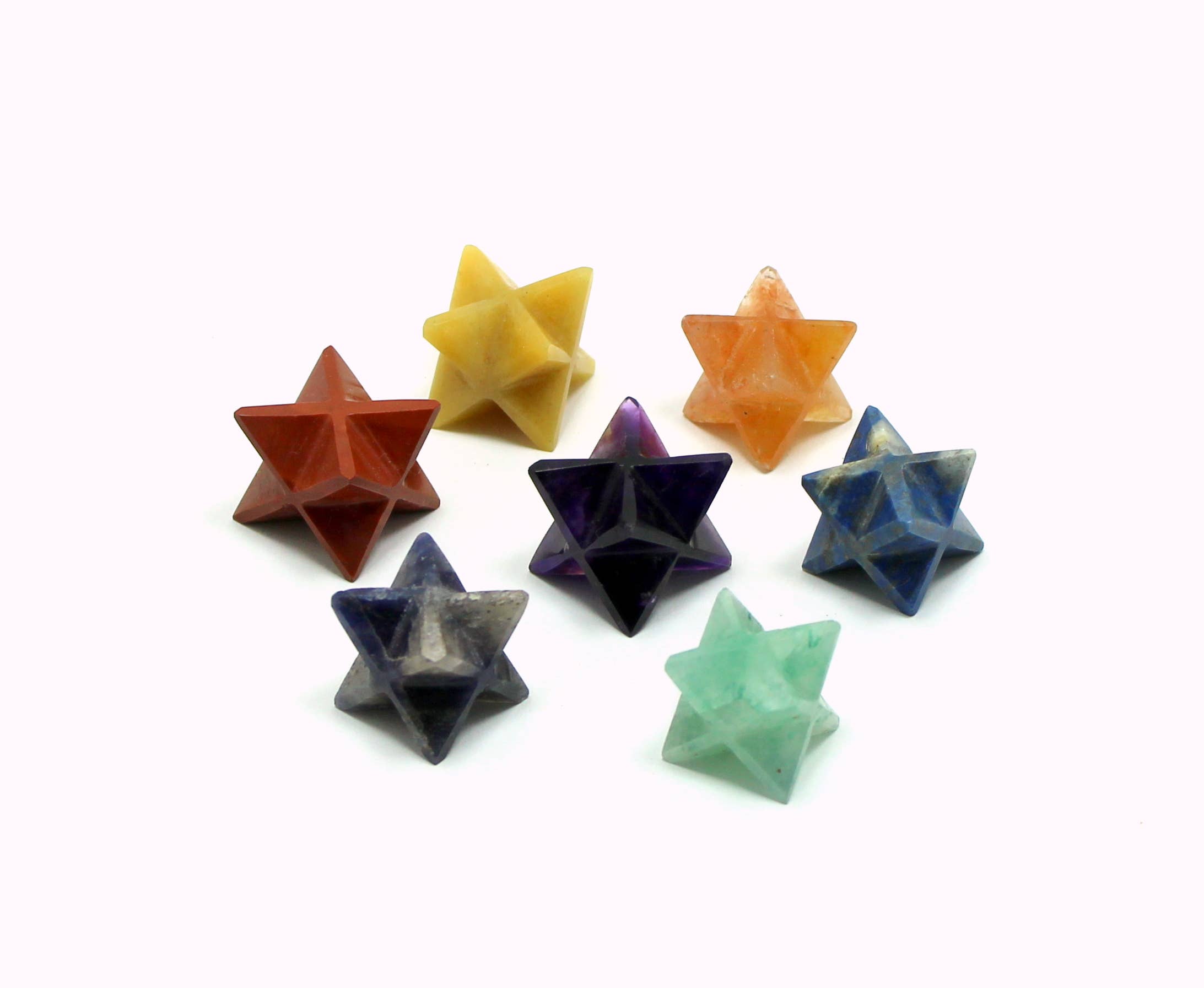 Aura Vibes – wholesale Spiritual stone/crystal – 7 Chakra Merkaba Set of 70