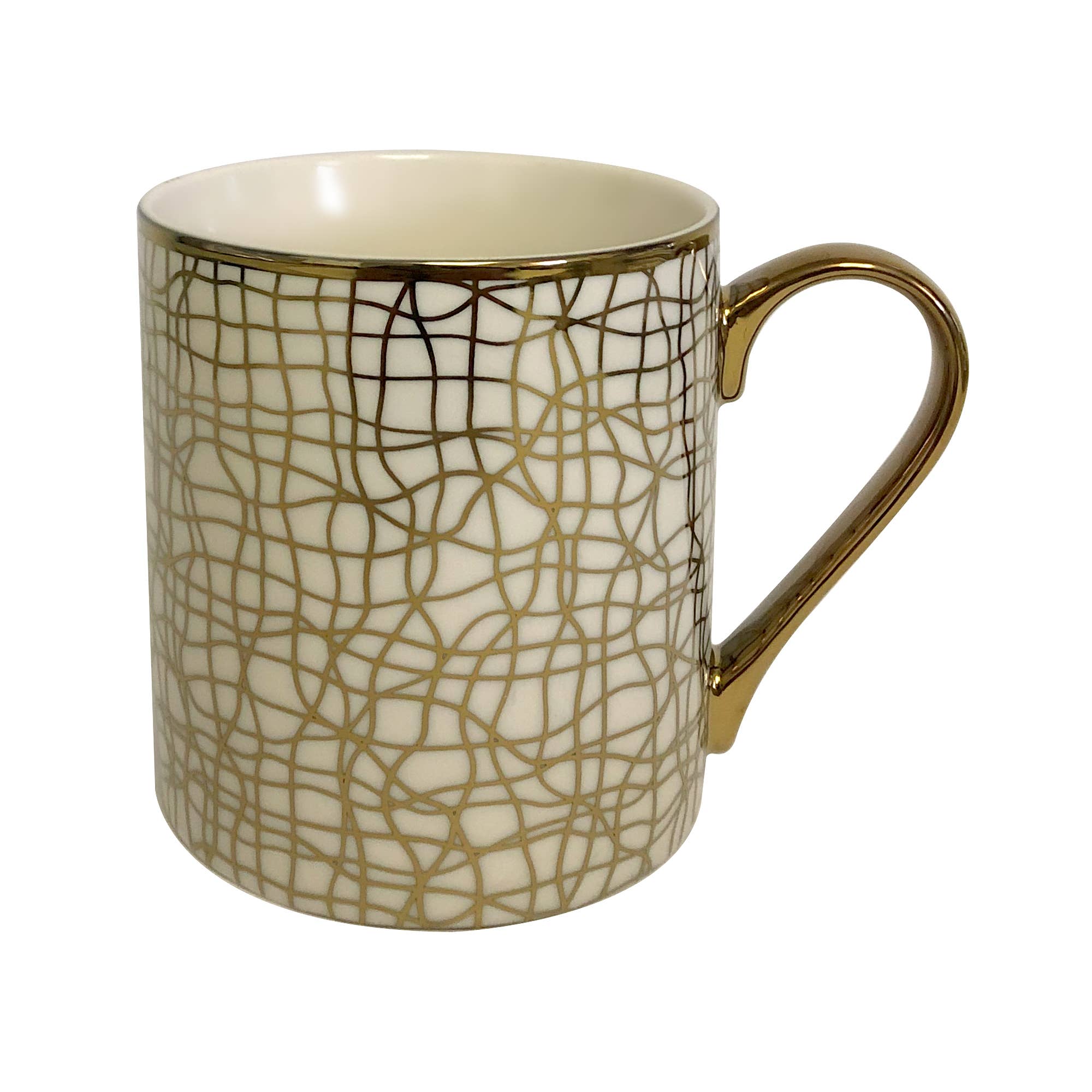 Certified International - Wholesale Coffee Mug - Gold Plated Mugs Mosaic Gold Plated Can Mugs (6) asst6