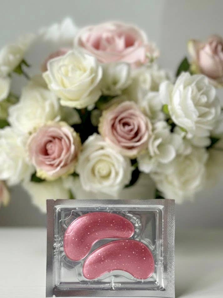 Pink Sparkly Eye Masks - Case of 100 for wholesale by Lux Glow Skin Care