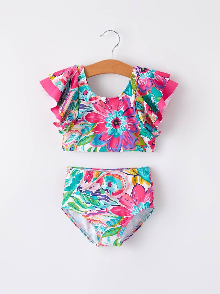 Rylee Faith Designs - Wholesale Two Piece Swimsuit - Kids - "Colorful Pattern" Girls' Boutique Swimsuit