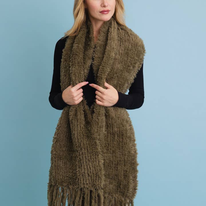 Leto Accessories - Wholesale Scarf - Women's - Ultra Soft Boucle Fringe Blanket Scarf