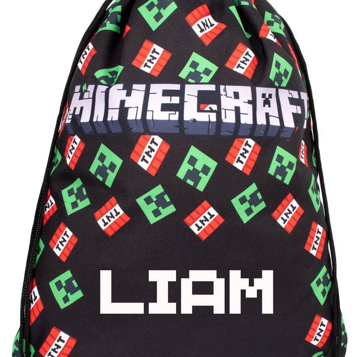 Fringoo Group Ltd - Wholesale Drawstring Bag - Kids - MINECRAFT Personalised Drawstring Bag - TNT/Creeper