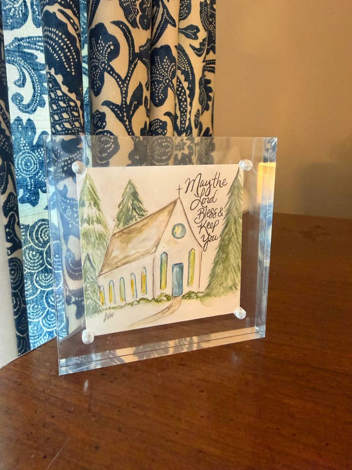 May the Lord Bless & Keep You Acrylic Scripture Block for wholesale by Laura Giles Art