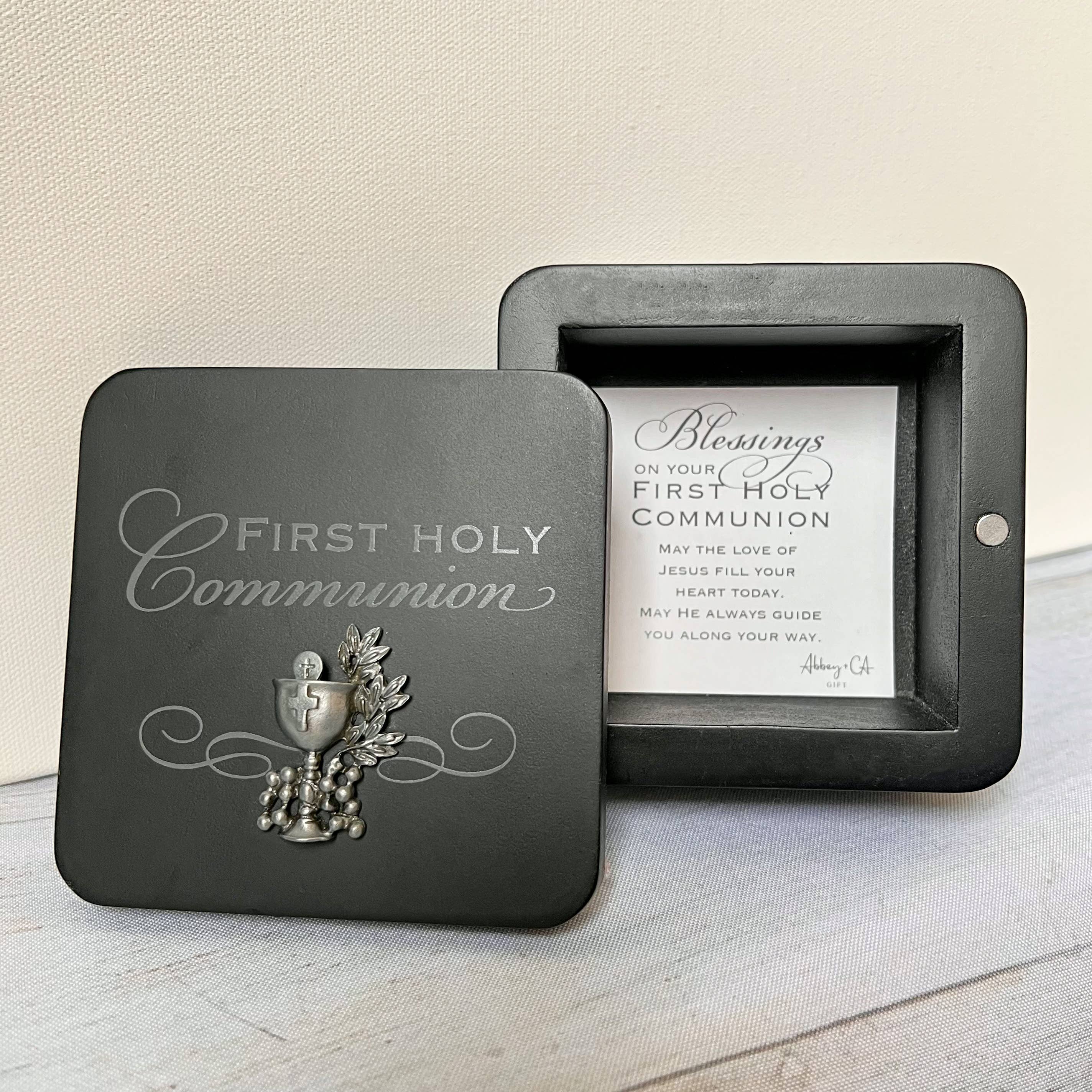 Abbey + CA Gift - Wholesale Keepsake Box - Kids & Baby - Communion Black Keepsake Box2