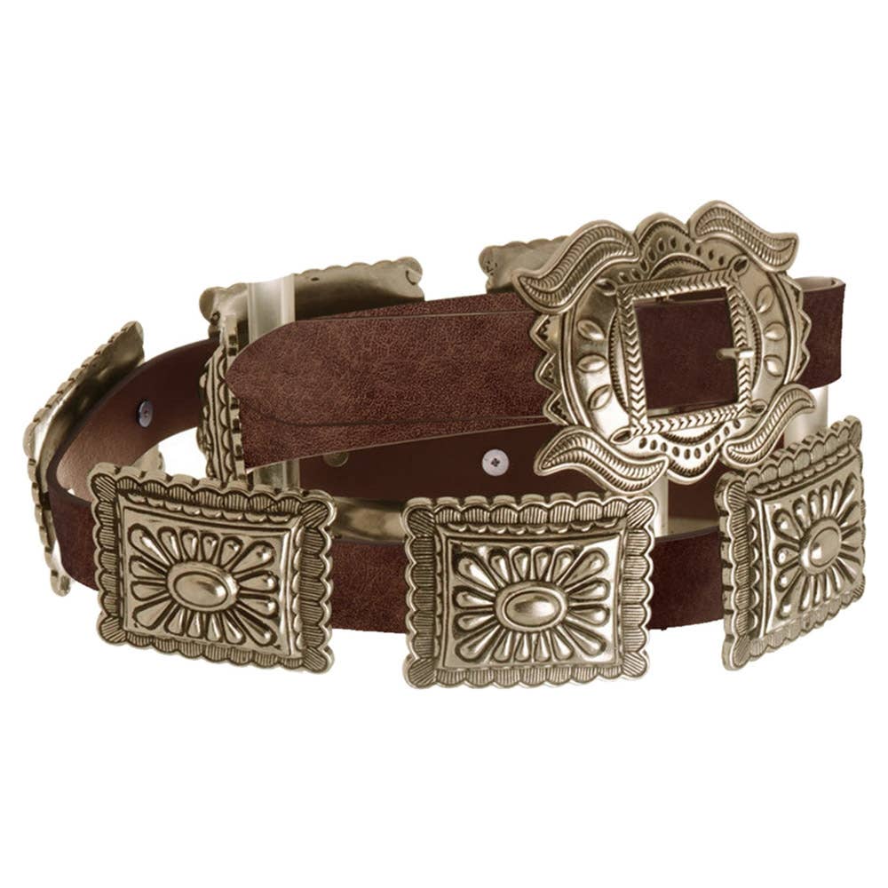 JOIA ACCESSORIES - Wholesale Belt - Women's - RECTANGLE CONCHO LINK BELT, IW 25017WSHAGO0