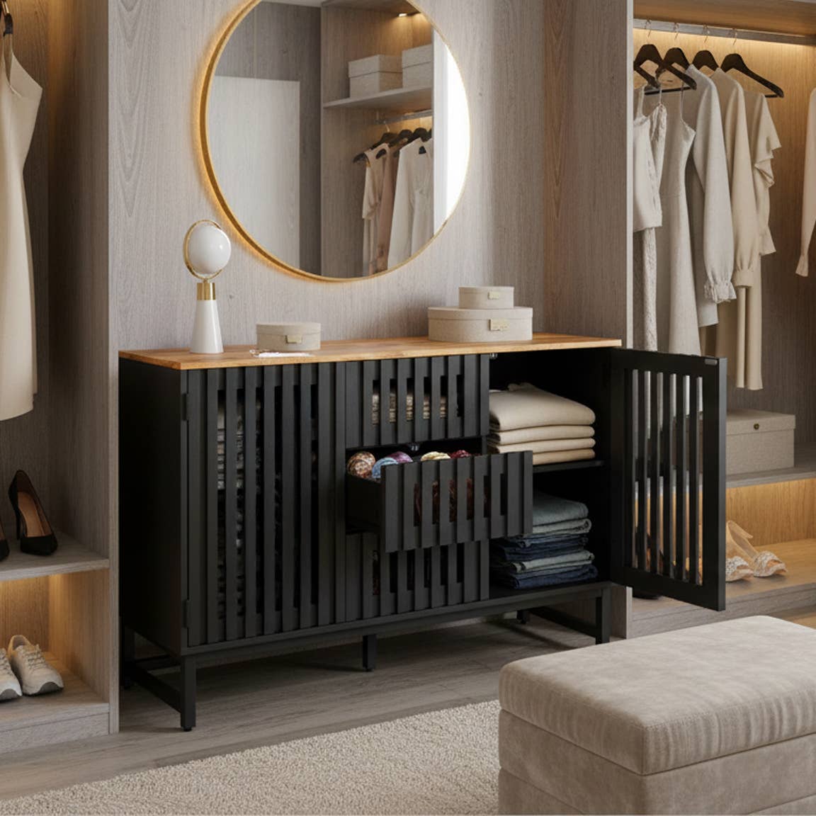 HOMYCASA DESIGN INC - Wholesale Cabinet - Halloween & Fall Sideboard Cabinet with 3 Drawers 4 Shelves2