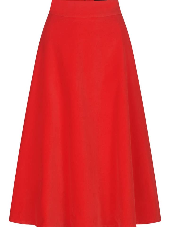 Midi Skirt Velvet Red for wholesale by Marianna Déri GmbH