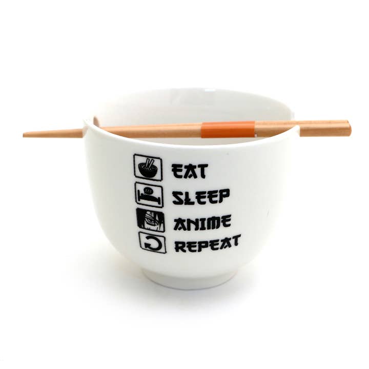 Eat Sleep Anime Noodle Chopstick Bowl, pho ramen gamer for wholesale by Lenny Mud